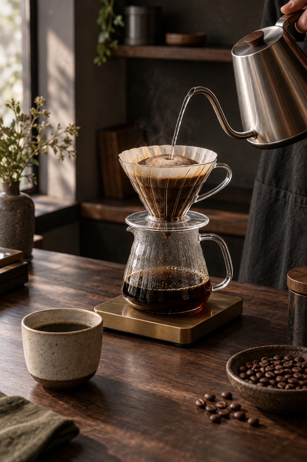 Preparación de café filtrado con método V60